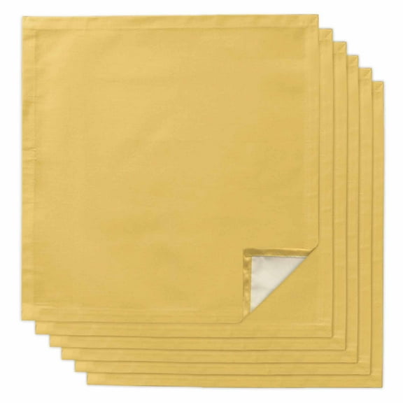 Boanket Yellow Solid, Cloth Napkins Set of 6, Holiday Napkins for Baby Shower, Pure Color Washable Reusable Dinner Napkins for Cocktail Wedding Party, 20 x 20 Inch
