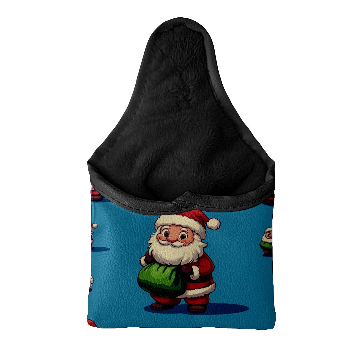 Golf Mallet Putter Cover Premium Leather Waterproof Golf Putter Head Cover with Magnetic Closure Santa Claus