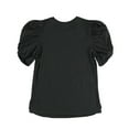 thumbnail image 2 of Treasure & Bond Womens Puff Sleeve Basic T-Shirt, Black, X-Large, 2 of 2