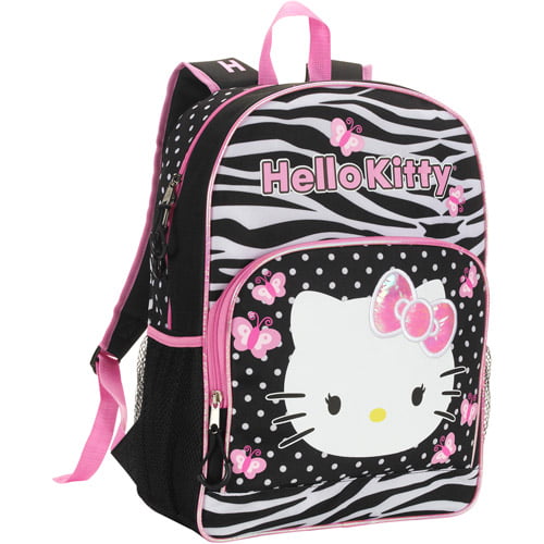 Hello Kitty Black & White Snakeskin Print Backpack Bag 
