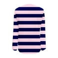 thumbnail image 5 of Jewelreauty Women Long Sleeve V Neck Shirts Striped Pullover Casual Button Cozy Tops Lightweight Outdoor Blouses (2XL, Pink-B), 5 of 5