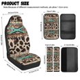 thumbnail image 7 of Xoenoiee Aztec Cow American Tribal Pattern Car Seat Covers Set of 5 Pcs, PU Leather Seat Covers for Cars Breathable Seatbelt Covers Waterproof Armrest Cover, Auto Accessories for Car SUV Truck, 7 of 7