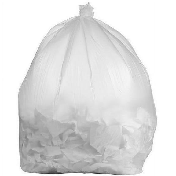 PlasticMill 95 Gallon, Clear, 2 Mil, 61x68, 10 Bags/Case, Heavy Duty, Garbage Bags / Trash Can Liners.