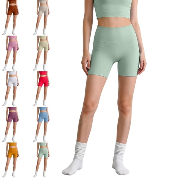 AHTJRT High Waisted Women Biker Shorts Buttery Soft Elastic Tummy Control Shorts Lightweight Breathable Gym Yoga Workout Short Pants