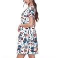 thumbnail image 2 of Uemuo Fourth Of July Party Print Womens Summer Dress Casual Swing Short Sleeve Sundresses Beach A-line Shift Dress, 2 of 6