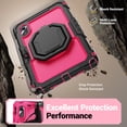 thumbnail image 5 of Case for Lenovo Tab M11 2023 TB-330FU/Xiaoxin Pad 2024 11 inch TB-331FC, 360 Rotating Stand Handle Shoulder Strap Heavy Duty Shockproof Cover, Rose PC, 5 of 7