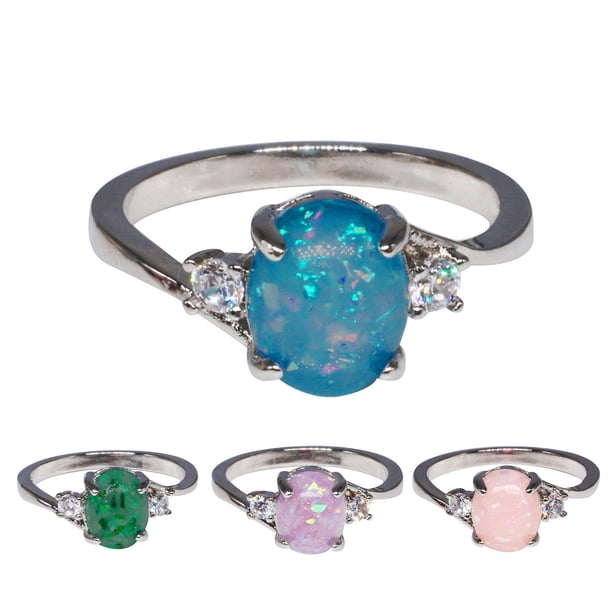 onlyliua Oferta Por Tiempo Limitado Exquisita Joyería de Fuego de Corte Ovalado para Mujer, Regalo de Cumpleaños, Fiesta Nupcial