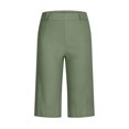 thumbnail image 6 of RYRJJ Bermuda Shorts for Women Summer High Waisted Trendy Chino Shorts Plus Size Casual Straight Leg Pull On Flat Front Shorts(Green,5XL), 6 of 8