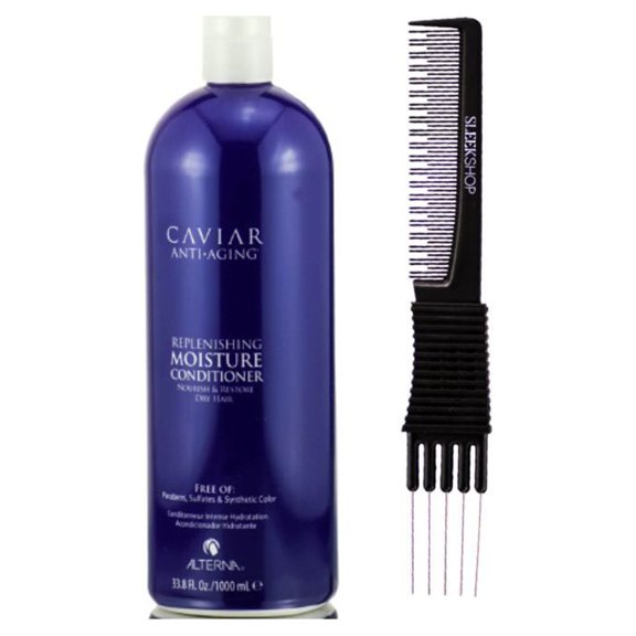 ALTERNA Caviar Anti-Aging Replenishing Moisture Conditioner (33.8 oz) with SLEEKSHOP Teasing Comb Pack of 1