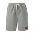 thumbnail image 7 of VV AVEORS Mens Corduroy Shorts Casual Elastic Waistband Big And Tall Shorts Solid Color Lightweight Work Short With Pockets Light Gray M, 7 of 7