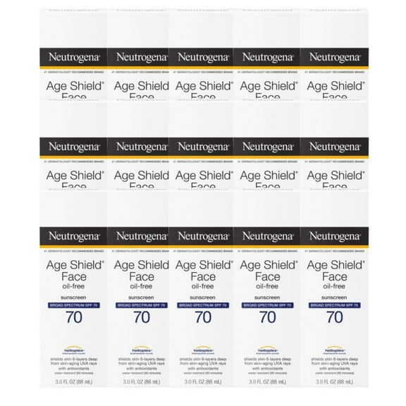 Age Shield Face Oil Free Sunscreen Lotion PABA-Free Pack of 15, 3 Fl OZ Per Pack