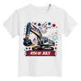 thumbnail image 4 of Kogui Boys 4th of July T-Shirt Kids American Tee Monster Trucks Tractor Independence Day Patriotic Tops Short Sleeve (White,3-4 Years), 4 of 4