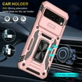 thumbnail image 6 of Case for Google Pixel 8 Pro, Sliding Lens Camera Cover Protection Ring Kickstand Compatible with Magnetic Car Mount Military Grade Hybrid Rugged PC Soft TPU Shockproof Case, Rosegold, 6 of 7