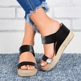 thumbnail image 2 of SACFOF Women's Espadrille Wedge Sandals Platform Open Toe Slides Backless Slip On Summer Casual Wedge Sandals Dressy, 2 of 5