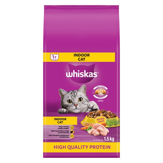 Whiskas Indoor High Protein with Real Chicken Dry Cat Food