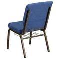 thumbnail image 4 of BizChair 4 Pk. 18.5''W Church Chair in Blue Fabric with Cup Book Rack - Gold Vein Frame, 4 of 7