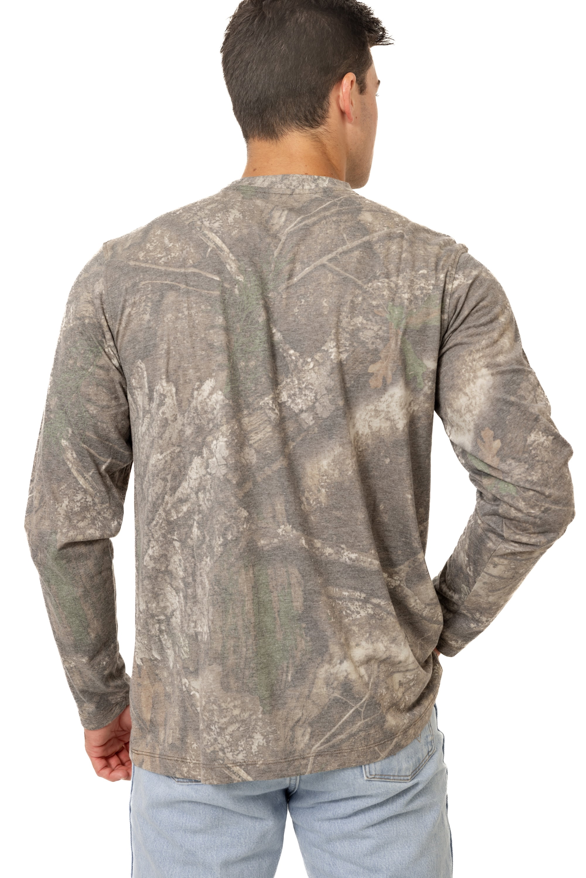 Realtree Men's Camo Long Sleeve Tri-Blend Shirt | Ultra-Soft Hunting Tee for Outdoors | Limited Edition