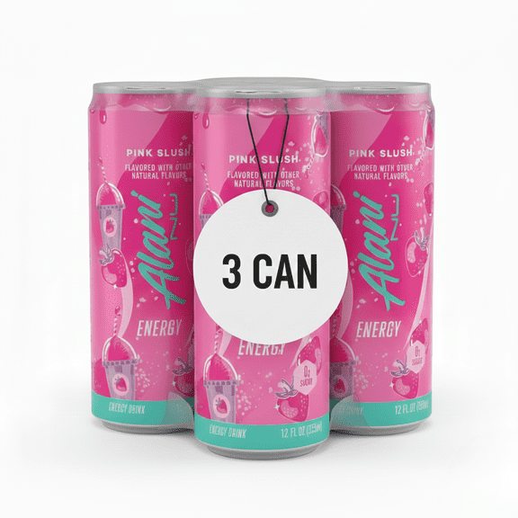 Alani Nu Energy Drinks Pink Slush Zero Suger, Low - Calorie, Energy Boost Drinks 12 oz (3 Pack) Repackaged By * PickAndGo*