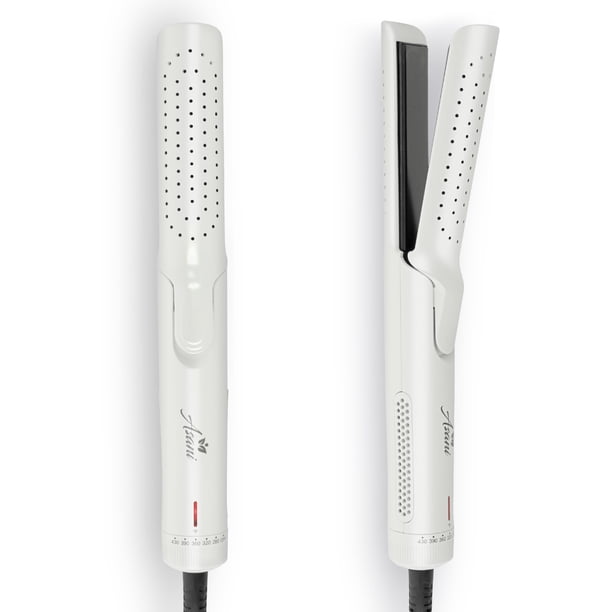 Asani 360° Airflow Styler - Varita rizadora y alisador de cabello profesional 2 en 1 - Rizador de hierro plano con ventilador de refrigeración, rejillas de ventilación - Herramienta de peinado rizador