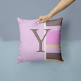 thumbnail image 2 of Monogram Letter Fabric Decorative Pillow, 2 of 4