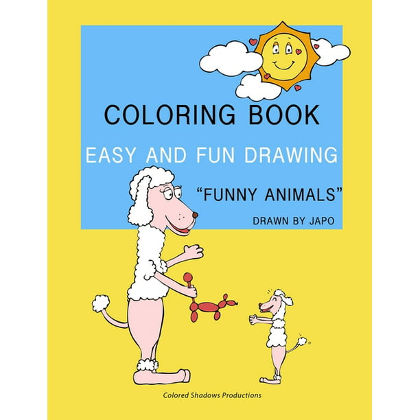 Funny Activity & Stories Books for Kids: Funny Animals Coloring Book: Easy  and fun drawings for kids (Paperback) 