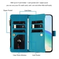 thumbnail image 4 of For Samsung Galaxy A36 5G Wallet Phone Case-PU Leather Magnetic Flip Cover with 9 Credit Card Slots,Zipper Pocket & Detachable Wrist Strap,Shockproof,Turquoise,For Galaxy A36 5G, 4 of 9