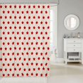 thumbnail image 2 of Manfei Retro Stars Shower Curtain 72Wx72L,Cute Cartoon Themed Bathroom Curtain,Red Cream, 2 of 5