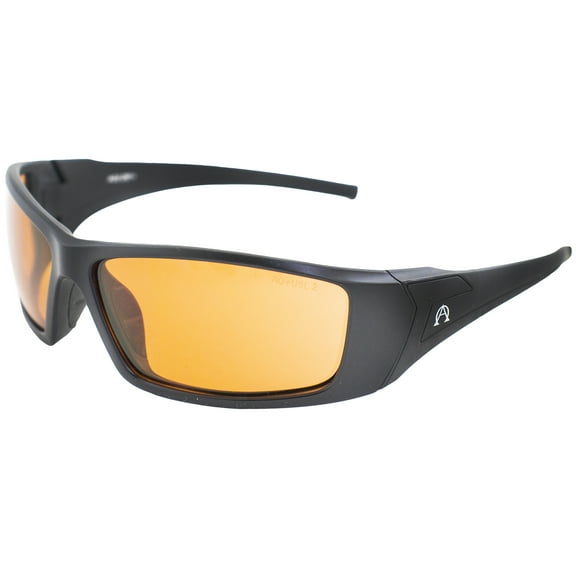 Alpha Omega AO2 Motorcycle Sunglasses Sports Riding Safety Glasses Z87.1 for Men or Women Black Frame Amber Lenses