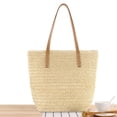 thumbnail image 5 of Straw Beach Bags Tote Bag Handwoven Shoulder Bags Purse , Beige, 5 of 7
