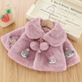 thumbnail image 3 of FRSASU Toddler Baby Girls Winter Faux Furs Cape Windproof Coat Warm Cloak Purple L\8, 3 of 4