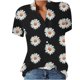 thumbnail image 1 of Tops de impresión de botones de bolsillo de manga corta de ocio con cuello en V de verano para mujer OAVQHLG3B Store lin121212, 1 of 4