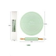 thumbnail image 3 of Rolling Pin Mat Set Rolling Pin Kit Silicone Dough Mat With Scale Round Thickened Kneading Pad For Baking Tool(rolling Pin Kit), 3 of 4