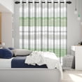thumbnail image 2 of Nanqianyi Green Stripe Blackout Curtains for Bedroom, 42 x 63 Inches Room Darkening Window Curtains Thermal Insulated Grommet Drapes for Living Room, 2 Panels, 2 of 8