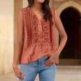 thumbnail image 5 of Cotton Linen Tank Tops For Women，Casual Blouses Cotton Linen Vest Bohemian Causal Shir Loose Causal Sleeveless Embroidered Boho Tops Floral Gauze Sleeveless, 5 of 8