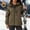 *Brown, variant on Womens Fleece Lined Rain Hooded Ski Jacket ,Fashion Windproo Water Resistant Zipper Jacket Blue,Womens Plus XXL