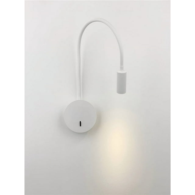 Lámpara de lectura de pared blanca de 3 W, lámpara de escritorio con cuello flexible y ajustable de aluminio, lámpara de noche con interruptor LED, cuidado de los ojos