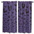 thumbnail image 2 of Halloween Theme Bat Purple Curtains For Living Room Kitchen Curtain Bedroom Decorative Window Treatments Home Drapes, 2 of 7
