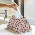 thumbnail image 5 of Goofa Floral Strawberr Pattern Triangle Square Tissue Box Cover, Modern PVC Leathe Facial Paper Holder,Decorative Holder/Organizer for Bathroom Vanity Countertop, 5 of 9