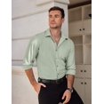 thumbnail image 3 of COOFANDY Long Sleeve Dress Shirts for Men Wrinkle Free Light Green Button Up Shirt Mens Formal Shirt, 3 of 6