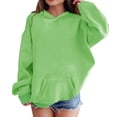 thumbnail image 4 of Goodw7 Kids Oversized Hoodie Plain Pullover, Hooded Sweatshirt with Kangaroo Pocket, No Drawstring Long Sleeve Comfy Top for Boys Girls Daily, 4 of 8