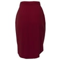 thumbnail image 4 of A2Y Women's Elastic Waist Self Tie Tulip Hem Side Pocket Skirt Cabernet M, 4 of 5