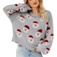 thumbnail image 1 of Chandails de Noël Laids pour Femmes Chandail-Over Tricoté Col Rond Laid pour Fête, 1 of 6