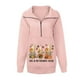 thumbnail image 4 of Sudadera con cuello en V para mujer, bonita sudadera recortada con cremallera para entrenamiento, Tops de Acción de Gracias para mujer Pompotops FGAJ19682, 4 of 5