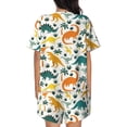 thumbnail image 3 of Bixox Women's Dinosaurs and Tropical Leaves Printed Pajama Set 2 Piece Lounge Set Top and Shorts Soft Pajamas, Shorts with Pockets, 3 of 7