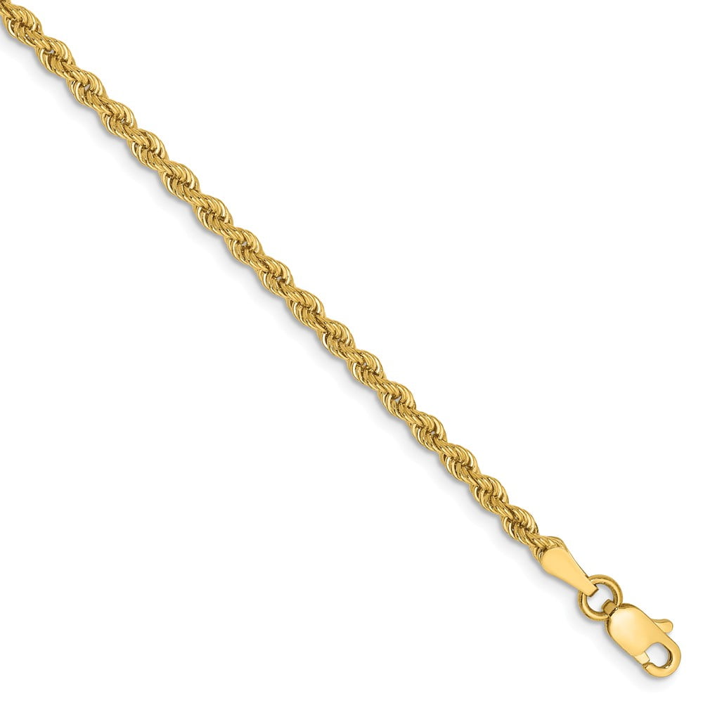 14k Yellow Gold Handmade Rope Chain Ankle Bracelet