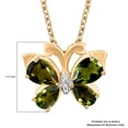 thumbnail image 6 of Sterling Silver Moldavite Pendant Necklace Vermeil Yellow Gold Over Butterfly 20" Women Jewelry for Women Engagement Anniversary Wedding Promise Birthday Christmas Gifts, 6 of 6