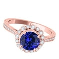 thumbnail image 3 of Aonejewelry 1.05 Ct. Ttw Diamond Tanzanite Ring In 10k Rose Gold, 3 of 4