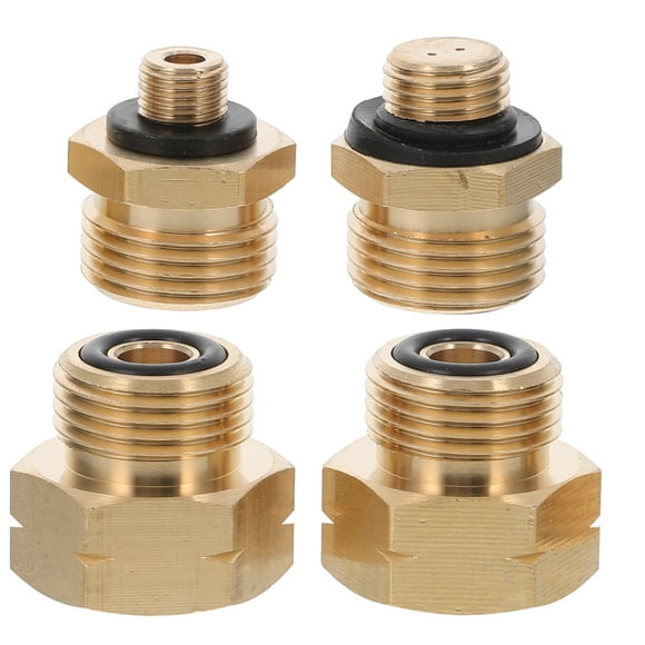 Shisuyan 4pcs Professional Propane Adapter For Gas Filling Wear-Resistant Gas Tank Converter Outdoor Furnace Gas Adapter Small Propane Converter For Camping Supplies ( EU Standard)