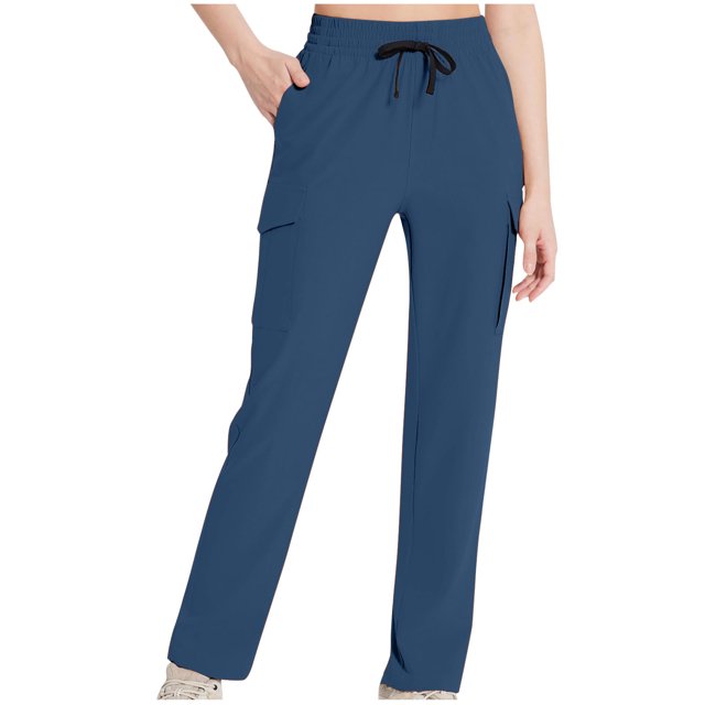 Yuyuzo Women Pants Elastic Drawstring Waist High Waisted Straight Leg Sweatpants Joggers Trackpants with Multi Pockets