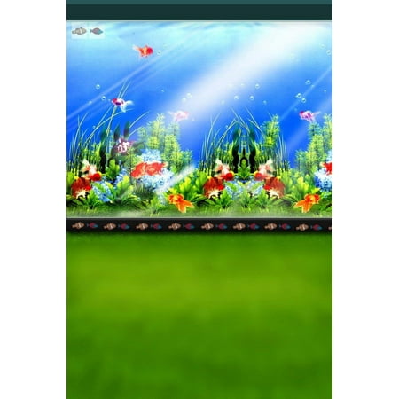 Image of ABPHOTO Polyester Green Aquarium Fish Cloth Mural 5x7ft Studio Photography Backdrops Props